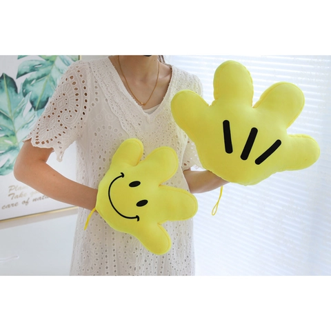 Cartoon Hand Palme Kissen Weichem Plüsch Smiley Gesicht Deko Kissen Für Sofa Performance Requisiten Lustiges Spielzeug