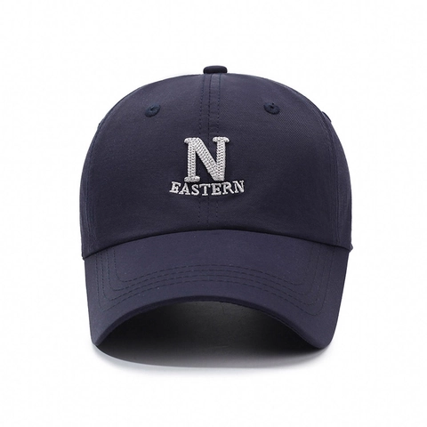 Berretto Da Baseball Cotone Vintage Ricamato Lettera N Eastern Fibbia In Metallo Regolabile Sei Pannelli Cappello Sole