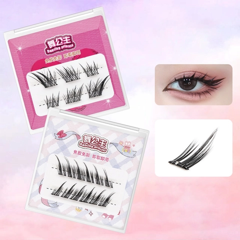 Self Adhesive False Eyelashes Glue Free Segmented Cluster Synthetic Fiber Natural Reusable Individual Lash Extension Beginners