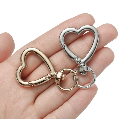 Cierre De Langosta En Forma De Corazón Ganchos Giratorios Hebilla De Llavero De Aleación Para Hacer Joyas DIY
