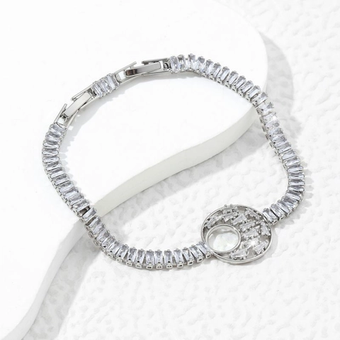 Mode Kupfer Strass Mond Stern Armband Für Damen Leichter Luxus Gold Silber Verstellbare Schmuck Kette Hand Ornament