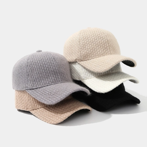 Gorra De Béisbol De Punto Acrílico Color Sólido Cálido Invierno Otoño Aire Libre Casual Ajustable Deporte Chic Unisex