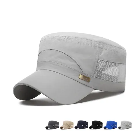 Casquette Cadet Homme Respirante Mesh Séchage Rapide Été Protection Solaire Chapeau Militaire Ajustable Extérieur