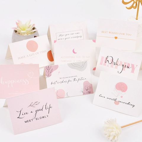 Biglietti Di Auguri Minimalisti In Carta Per Compleanno San Valentino Festa Celebrazione Elegante Nota Di Benedizione Cancelleria