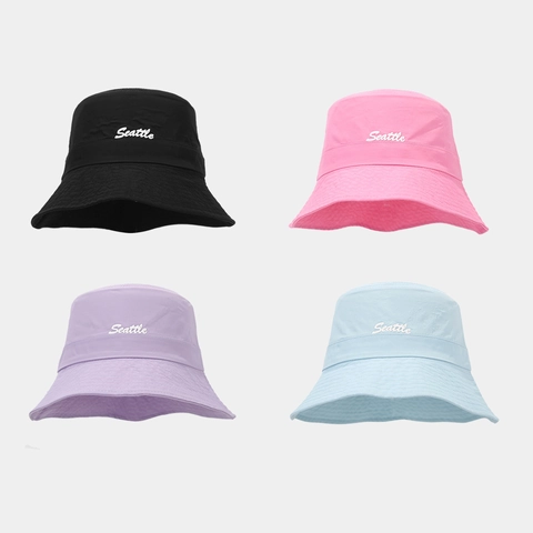 Cappello Da Pescatore Ricamo Seattle Nylon Asciugatura Rapida Impermeabile Protezione Solare Traspirante Estate Pieghevole