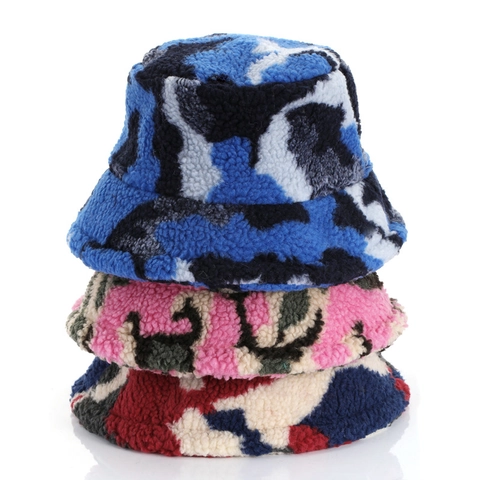 Cappello Alla Pescatora Mimimetico Lana Di Agnello Inverno Caldo Antivento Pile Peluche Berretto Moda Per Uomo Donna