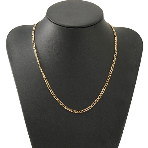 Collana A Catena Figaro Minimalista In Acciaio Inossidabile Placcato Oro 18K Gioielli Di Moda Per Uomo E Donna