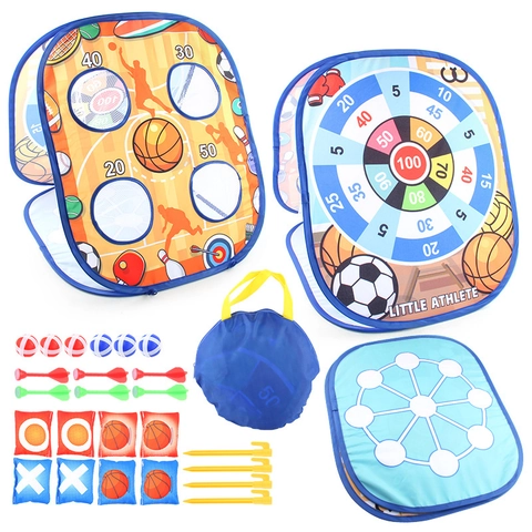 Foldable Bean Bag Toss Game Board Toy Oxford Cloth Interactive Indoor Outdoor Activity For Kids Dinosaur Sports Themes