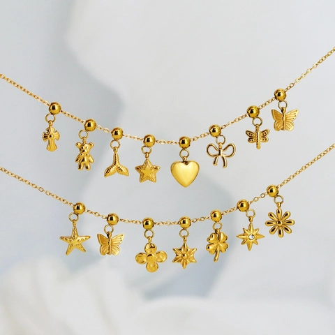 Mini Stainless Steel Pendants DIY Jewelry Making Charms Flower Butterfly Star Heart Cross For Necklace Bracelet Accessories