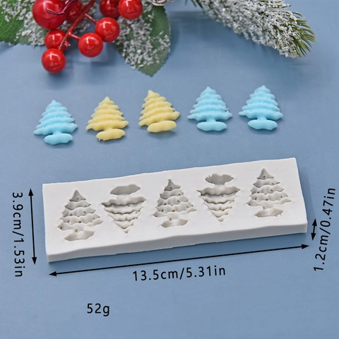 Christmas Tree Shape Silicone Mold Baking Cake Decorating Tool Fondant Chocolate Soap Handmade DIY Festive