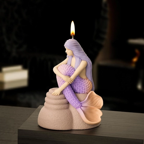 3D Mermaid Silicone Mold DIY Handmade Scented Candle Making Plaster Gypsum Resin Ornament Princess Statue Decoration
