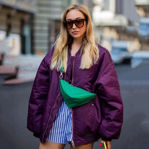 Oversized Women Bomber Jacket Padded Streetwear Zipper Quilted Coat Solid Color Winter Casual Vintage Outerwear