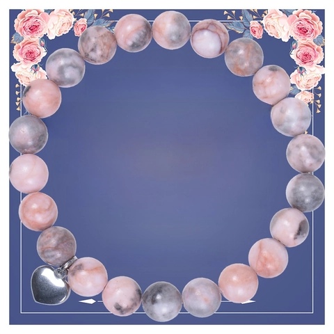 Bracciale Di Perline In Pietra Naturale Con Ciondolo A Cuore In Metallo Elastico Regalo Festa Della Mamma Per Donne Mamma Figlia Sorella Biglietto Di Auguri
