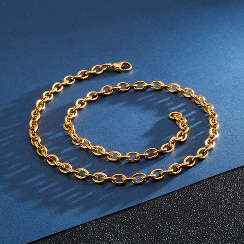 Collana Catena 316L Acciaio Inossidabile Maglia Croce Forma O Minimalista Hip Hop Gioielli Di Moda Accessorio Per Uomini Donne