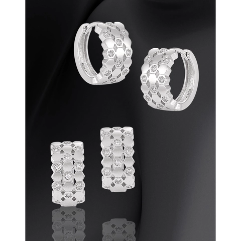 S925 Sterlingsilber Waben Ohrringe Für Damen Nischen Design Sechseck Strass Eingelegt Geometrische Silber Ohrringe Schmuck