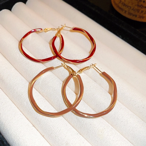 Orecchini A Cerchio In Smalto Retrò Onda Torta Gioielli In Lega Geometrica Per Donna Con Perno In Argento Chic
