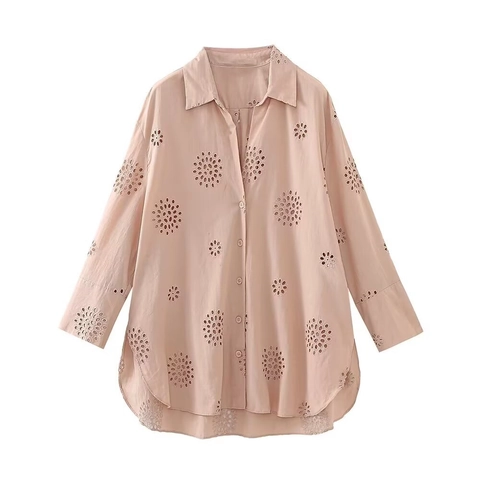 Femme Été Décontracté Ajouré Broderie Top Et Bottom Élégant Commuter Minimaliste Chemise Et Short Tenue Vêtements