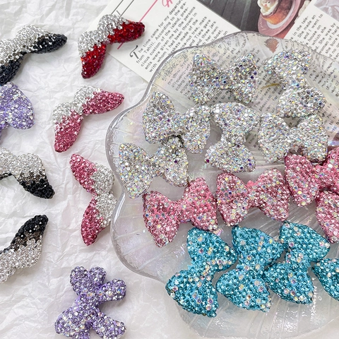 Rhinestone Alloy Bowknot Wings Mustache Charms Pendants For DIY Jewelry Making Bracelet Necklace Phone Chain Accessories