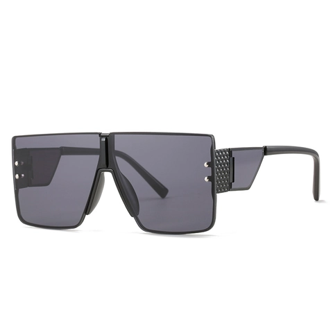 Oversized Vierkante Zonnebril Uit Eén Stuk Randloos Metalen Montuur UV400 Verloopglazen Vintage Mode Brillen Heren Dames
