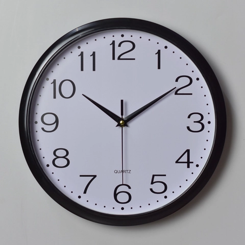 Ronde Wandklok Quartz Stil Plastic Frame Woondecoratie Grote Arabische Cijfers Voor Woonkamer Slaapkamer Kantoor