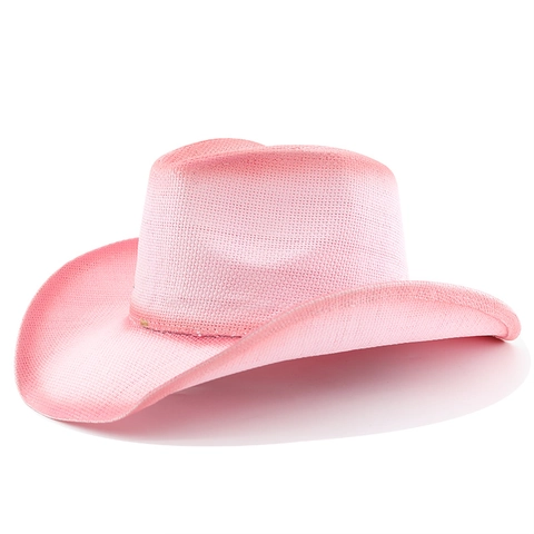 Cappello Da Cowboy Western Paglia Intrecciata Tesa Larga Protezione Solare Spiaggia Aperto Retro Sfumato