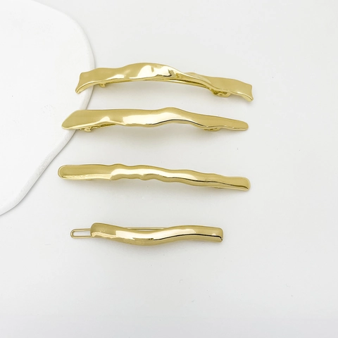 Unregelmäßige Wellen Metall Haarklammer Legierung Feder Haarnadel Minimalistisch Süß Cool Kopfschmuck Für Frauen