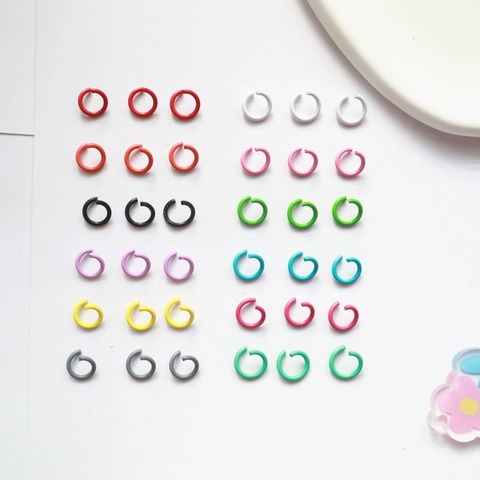 Colorful Lacquered Metal Open Jump Rings Round Connector Loops For DIY Jewelry Making Accessories Handcrafted Supplies
