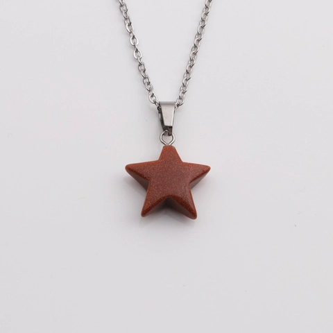 Stern Anhänger Halskette Legierung Kette Naturstein Harz Sternform Minimalistischer Modeschmuck Für Damen