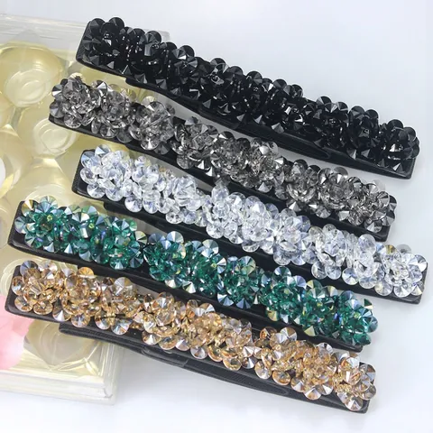 Dames Elastische Taille Riem Strass Kristallen Bloem Decoratieve Hoge Taille Cincher Voor Jurken Elegant Glinsterende Mode