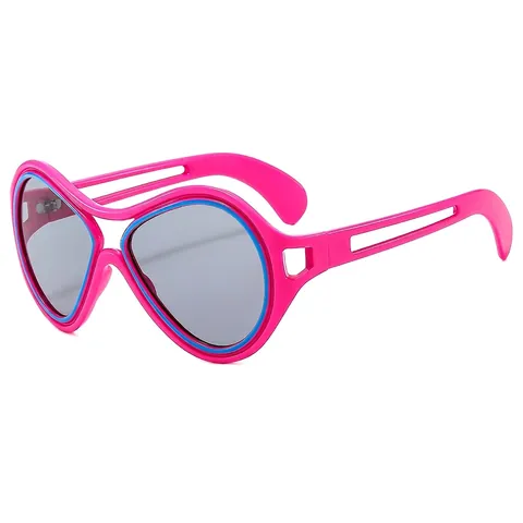 Oversized Irregular Sunglasses PC Frame AC Lens UV400 Protection Hollow Out Temples Trendy Fashion Eyewear For Outdoor