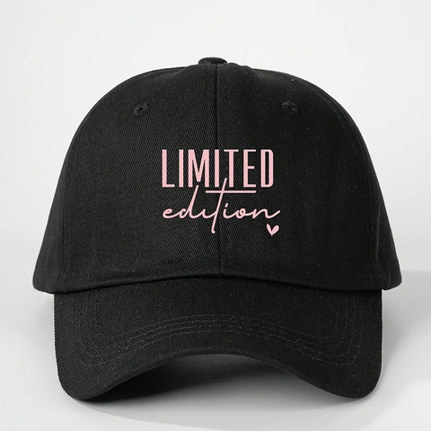 Limited Edition Letter Print Baseball Cap Polyester Curved Brim Adjustable Outdoor Sports Sun Hat For Women Men