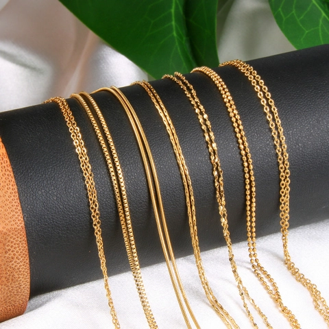 Adjustable Necklace Chain Stainless Steel With Pin End Slider Bead For DIY Pendant Jewelry Making Universal Minimalist Necklaces