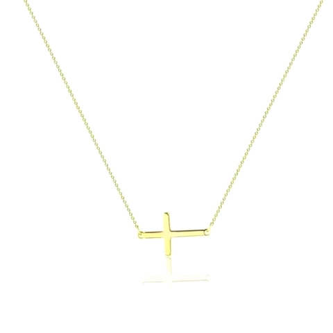 925 Sterling Silber Halskette Mit Horizontalem Kreuzanhänger Minimalistische Vergoldete Schlüsselbeinkette Schmuck Für Damen