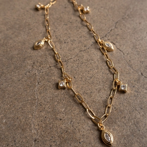 Snake Pendant Necklace Zircon Gold Plated Copper Vintage Animal Style Paperclip Chain Jewelry For Women