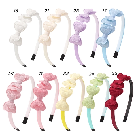 Kids Girls Headband 3D Butterfly Bow Quilted Fabric Hair Band Princess Sweet Candy Color Cute Party Accessories