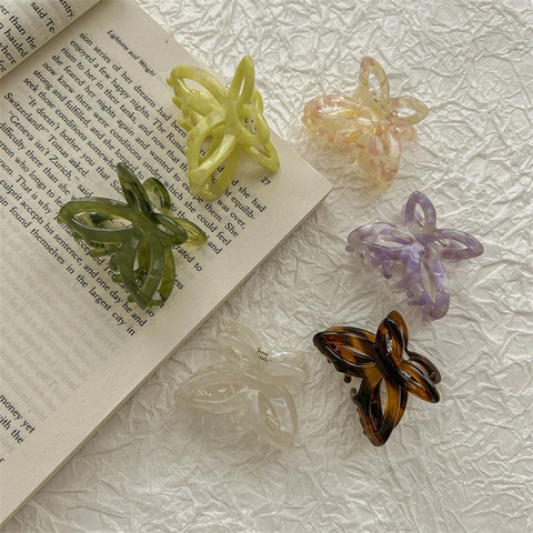 Butterfly Hair Claw Clip Acetate Hollow Out French Vintage Elegant Hair Accessories For Women Girls