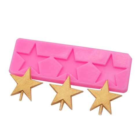 Star Silicone Mold Pentagram Shape Multi Cavity For Chocolate Fondant Cake Topper Decoration DIY Baking Sugarcraft Tool