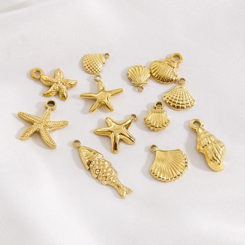 Ciondoli Tema Oceano Mare Pendenti In Acciaio Inossidabile Zircone Per Creazione Di Gioielli DIY Collana Bracciale