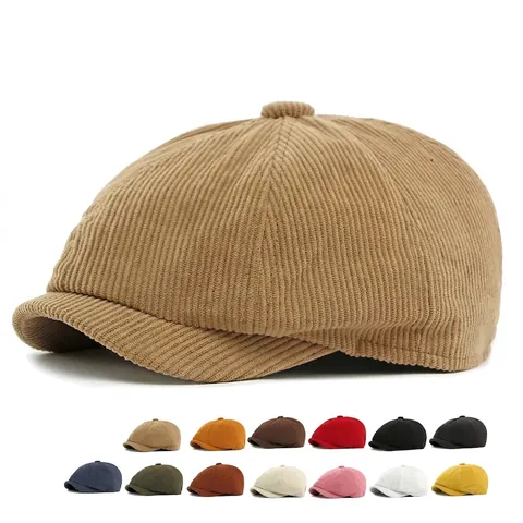 Gorra Newsboy De Pana Vintage Sombrero Octogonal Estilo Británico Retro Ajustable Cálido Para Hombre Mujer