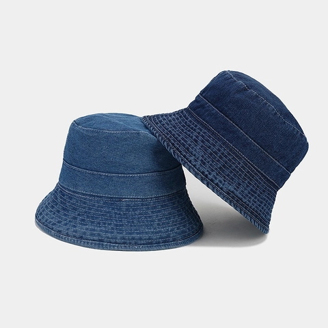 Denim Fischerhut Baumwolle Sonnenschutz Outdoor Casual Vintage Anglerhut Breite Krempe Faltbar Sonnenhut Damen Herren