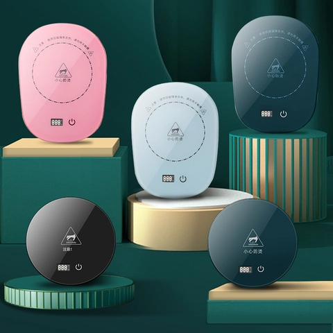 Electric Coffee Mug Warmer Smart Thermostatic Coaster Digital Display Ceramic Cup Heating Pad USB Desktop Office Home
