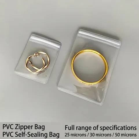 Transparent PVC Jewelry Storage Bags Clear Plastic Ziplock Slider Zip Reusable Anti Oxidation Dustproof Small Organizer
