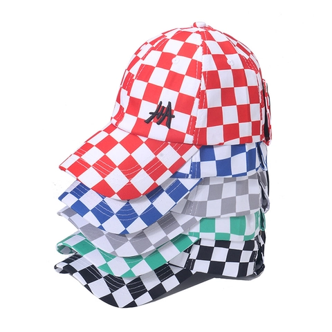Checkerboard Baseball Cap With Aviator Sunglasses Polyester Streetwear Hip Hop Sun Protection Hat