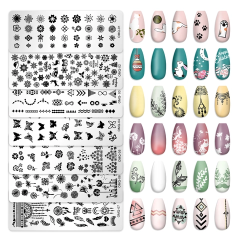 Stainless Steel Nail Stamping Plates Flower Butterfly Snowflake Patterns DIY Manicure Art Tool Templates