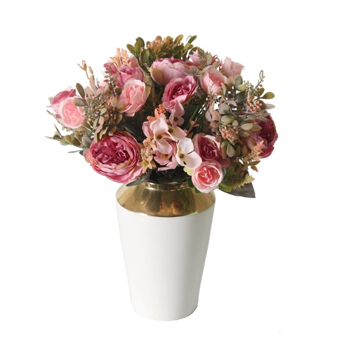 Artificial Peony Bouquet Satin Flower Faux Rose Hydrangea Home Decor Wedding Party Photography Props European Style
