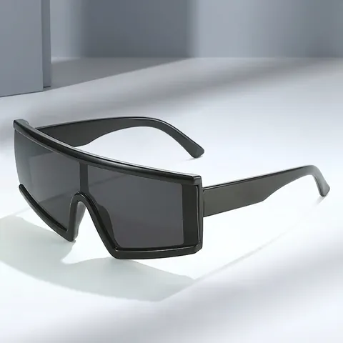 Oversized Shield Sunglasses Polarized UV400 Protection PC Frame Future Punk Style Outdoor Sports Cycling Driving Unisex