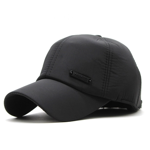 Heren Winter Honkbalpet Oorkleppen Warm PU Leer Winddicht Verstelbaar Outdoor Sportmuts
