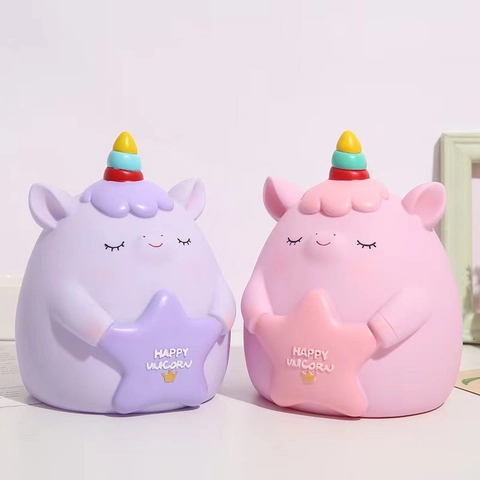 Einhorn Spardose Vinyl Bruchsicher Stern Design Dekorativer Spartopf Für Kinderzimmer Kinder Zimmer Dekoration