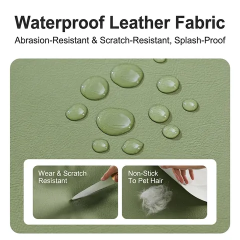 Pet Sleeping Mat Waterproof Faux Leather Dog Bed Cushion Non-Slip Scratch-Resistant Removable Washable For Cats Dogs