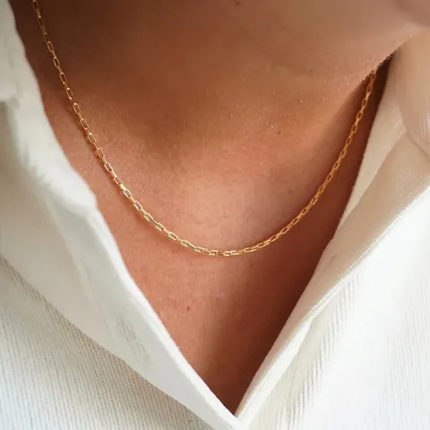 Minimalistische Roestvrijstalen 14K Goud Vergulde Boxketting Halsketting Voor Dames Waterdichte Eenvoudige Sieraden